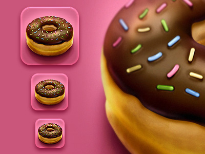 Donut iPhone Icon chocolate donut donuts food icon ipad iphone sprinkles