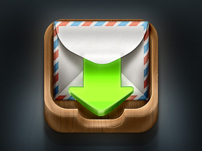 Mail iOS Icon airmail arrow icon inbox ios ipad iphone mail wood