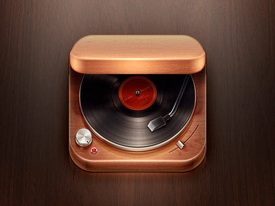 Record Player iOS Icon icon ios ipad iphone music record player vinyl wood