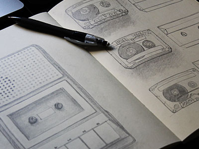 Cassette Player Project Sketch cassette deck player retro sketch tape