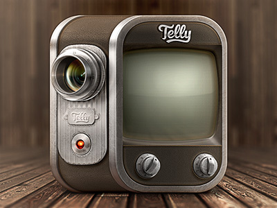 Telly Icon android camera display icon ios iphone knob leather lens record retro screen television vintage