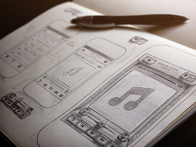 Radio App Sketch app buttons interface iphone music pencil radio sketch tutorial ui wireframe