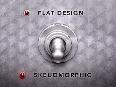 Flat Design design flat gui led lights metal reflection skeuomorphic skeuomorphism steel switch ui