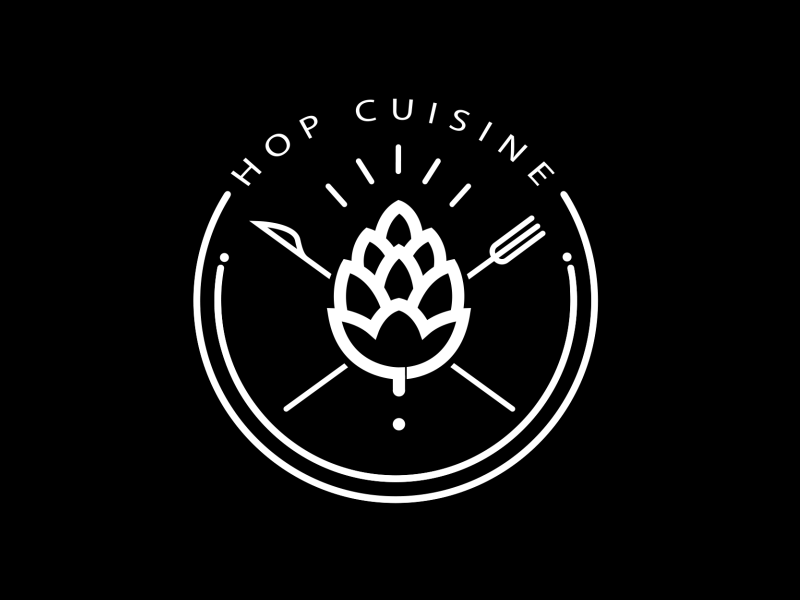 Hop Cuiusine logo animation 2d animation brand cuisine design gif hop inspiration logo motion motion graphics smooth