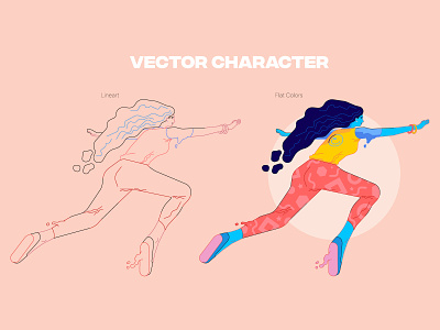 Vector character design branding character design design digital art flying graphic design identity illustration illustrator mascot vector vectors woman woman illustration