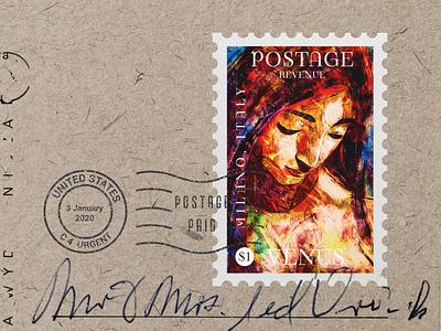 Postage Stamp branding design digital art graphic design illustrator procreate vector
