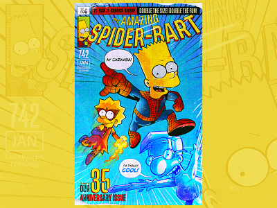 The Amazing Spider-Bart illustration branding character design comics design digital art graphic design illustration illustrator logo spiderman the simpsons vector