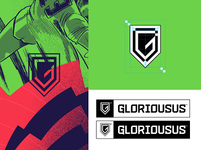 Gloriousus Brand badge brand branding clothing design football graphic design identity illustration logo logotype soccer sport sports vectors