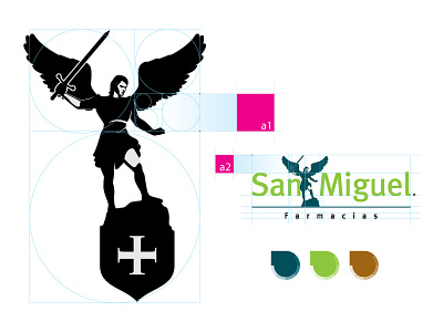 Farmacia San Miguel Branding Guidelines angel archangel branding characters design logo pharmacy san miguel