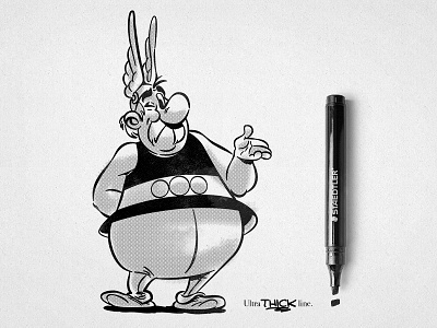 Asterix Staedtler advertising asterix chubby drawing illustration parody pen