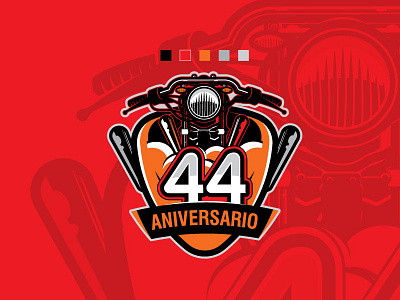 44 Years Badge badge bike biker icon logo motor motorcycle ride vector