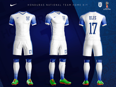 Honduras National Team Home Kit (Nike concept) concacaf design elis football futbol honduras jersey national team nike soccer uniform world cup
