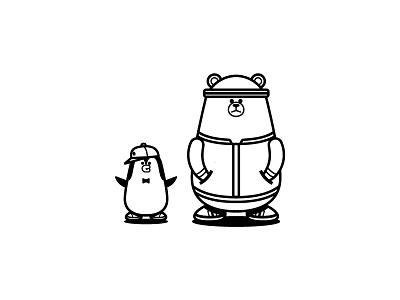 The Polar Friends animals bear character design doodles drawing friends mascots penguin polar polar friends sticker pack vectors