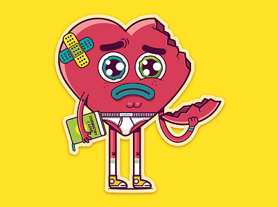 Teenage Heartbreak broken heart character cute heart heartbreak imessage ios love stickers teen valentines