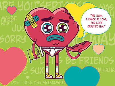 Teenage Heartbreak character. broken heart character cute heart heartbreak imessage ios love stickers teen valentines