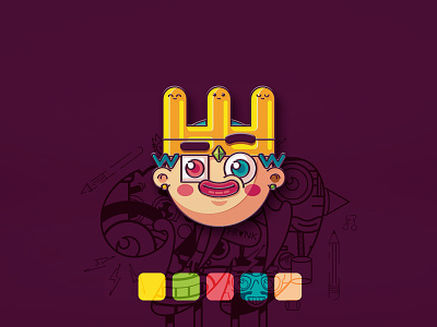 Enamel Pin: King Weird the Third character design colorful digital art enamel graphic design illustration mascot pin shapes vector