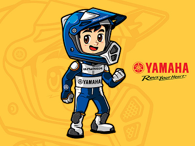 Umy official mascot for Yamaha Honduras bike cartoon character design enduro illustrator mascot motocross motorcycle umy vector yamaha