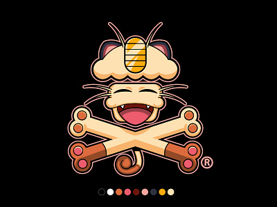 Meowth Crossbones big kid character design crossbones graphic design illustration illustrator johnny cupcakes mascot pokemon vector