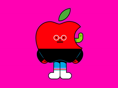 Apple Steve Jobs x SML tribute. apple character design colorful. illustrator mascot sml steve jobs vectors weird