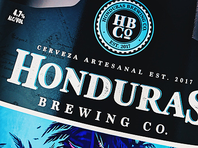 Honduras Brewing Co. Beer label art beer brewing coaster craft design direction graphic hbco honduras illustration vectors