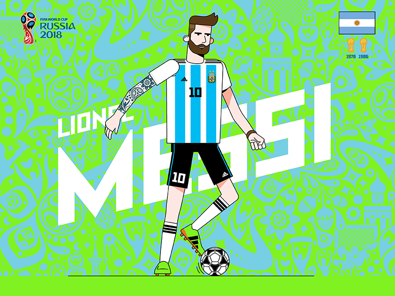 World Cup Cracks: MESSI adobe illustrator argentina character design fifa world cup football illustration lineart messi vector world cup