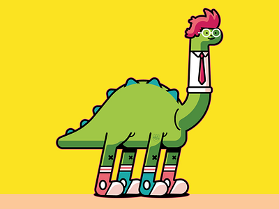 Weirdosaurus adobe illustrator brontosaurus character design dinosaurs mascot vectors weird wonder