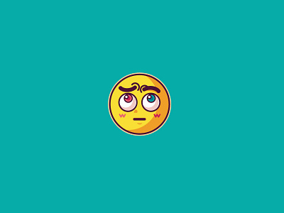 Weirdmojis: 🙄 “Face with Rolling Eyes” adobe illustrator character design emoji graphic design illustration mascot rolling eyes vectors weird