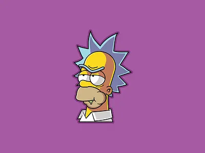 Homer Sanchez cartoon character design digital art homer simpson illustration illustrator netflix rick and morty rick sanchez the simpsons tv show vector vectors