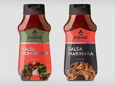 Domo Pizza & Bakery branding bottle branding design graphic design icon identity packaging pizza sauce typography vectors