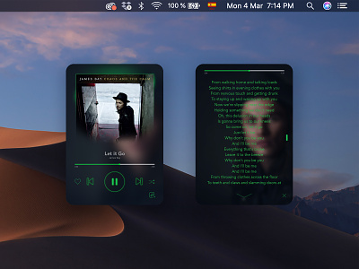 Spotify® Mini Player concept for Mac cover album floating graphic design interface lyrics mac app mac os mini player music play player sound spotify ui vectors