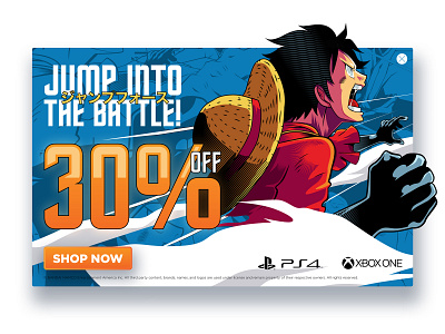 Jump Force Pop Up banner (One Piece) anime branding digital art dragon ball graphic design illustration illustrator logo photoshop pop up ui ux vector vectors web