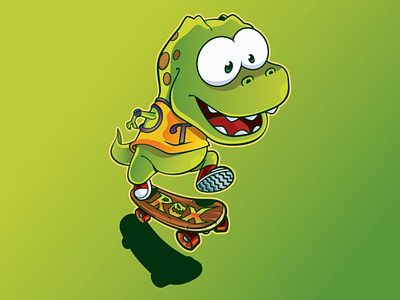Dino Town Character (T Rex) character design dinosaur graphic design illustration mascot skate skater trex vector vectors