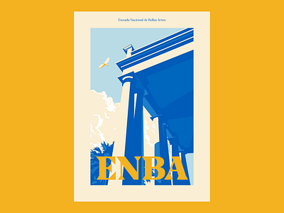 ENBA poster architecture building enba graphic design honduras illustration illustrator perspectives poster print vector
