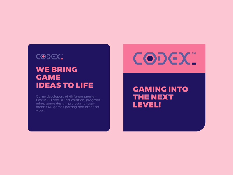 Codex corporate identity 2 vectors symmetric logotype logo design logo identity graphic design gaming branding