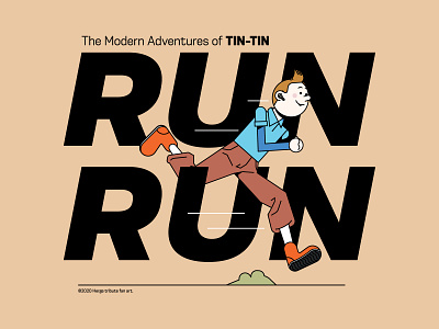 TIN TIN Concept illustration adobe illustrator cartoon character character design flat design flat illustration illustration illustrator runner running tintin vectors