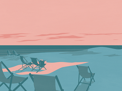 The last of the sun beach design estonia illustration illustrator parnu sun sunset vector