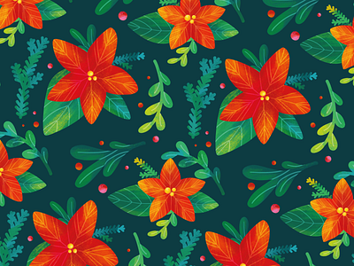 Christmas Poinsettia Pattern