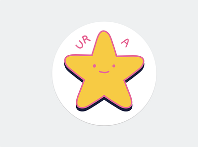 ur a star design illustration positive star sticker