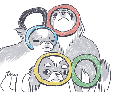 Olympic doggos adobe fresco doggos dogs draw drawing illustration olympic pups
