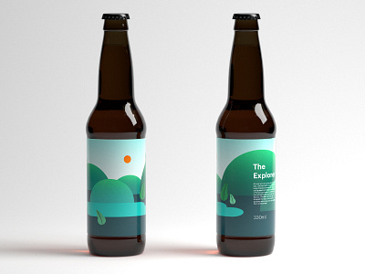 The Explorer beer label design illustration label design mockup vector