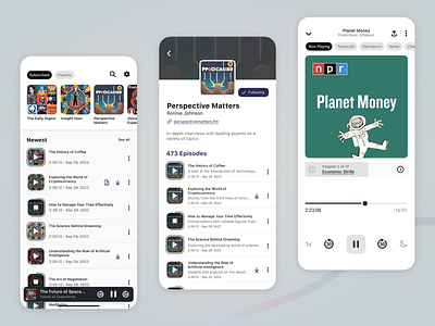 Castle Podcast Player android audio design graphic design ios mobile player podcast podcasts