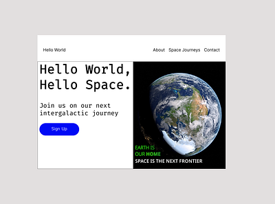 Space Travel Website galaxy journey minimalist mockup space travel ui ux website