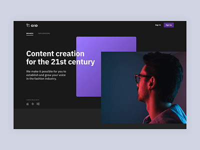 GRID CMS - Introduction cms content management system corporate fashion grid ibm plex landing page promo promotional purple ui ui ux design uidesign uxdesign