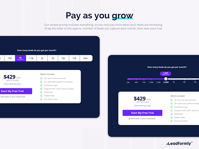 Pricing page concepts