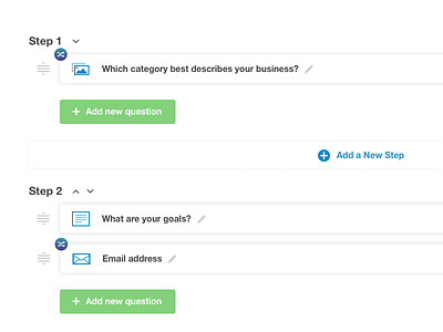 Form builder concept add button form icons steps