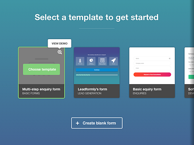 Choosing Templates button gradient icon templates