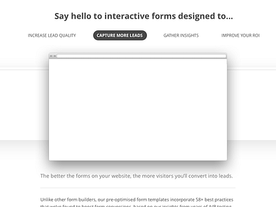 Homepage Wireframes for Leadformly carousel forms marketing slider wireframes