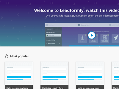 Welcome to Leadformly cards play templates video welcome