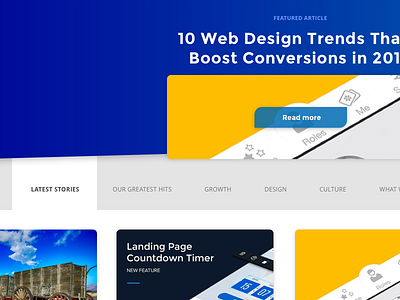Blog listing page designs blog categories design illustration list posts read tiles ui vector web
