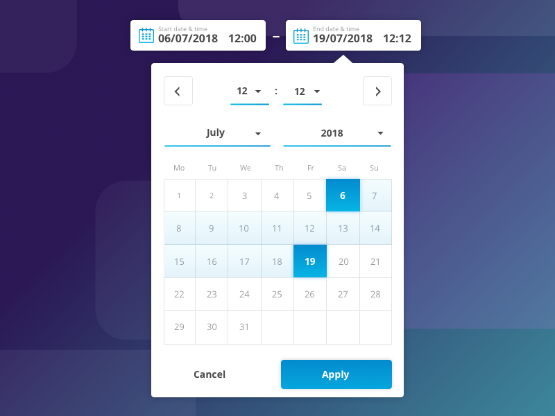 Date Picker by Venture Harbour on Dribbble